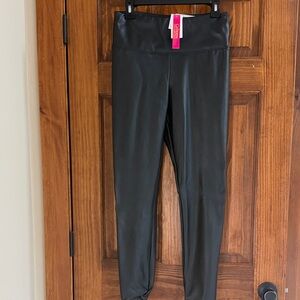 Women’s  Black Faux Leather Leggings - Brand: Unknown